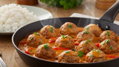 Paprika-Hackbällchen-Pfanne